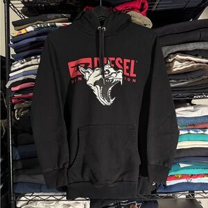 Diesel Black and Red Graphic Hoodie